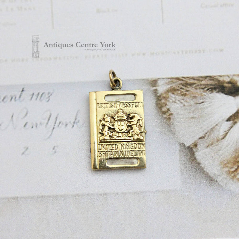 1960's Opening 9ct British Passport Charm