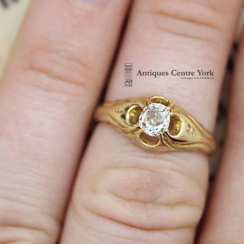 Art Nouveau 18ct Diamond 0.40ct Solitaire Ring