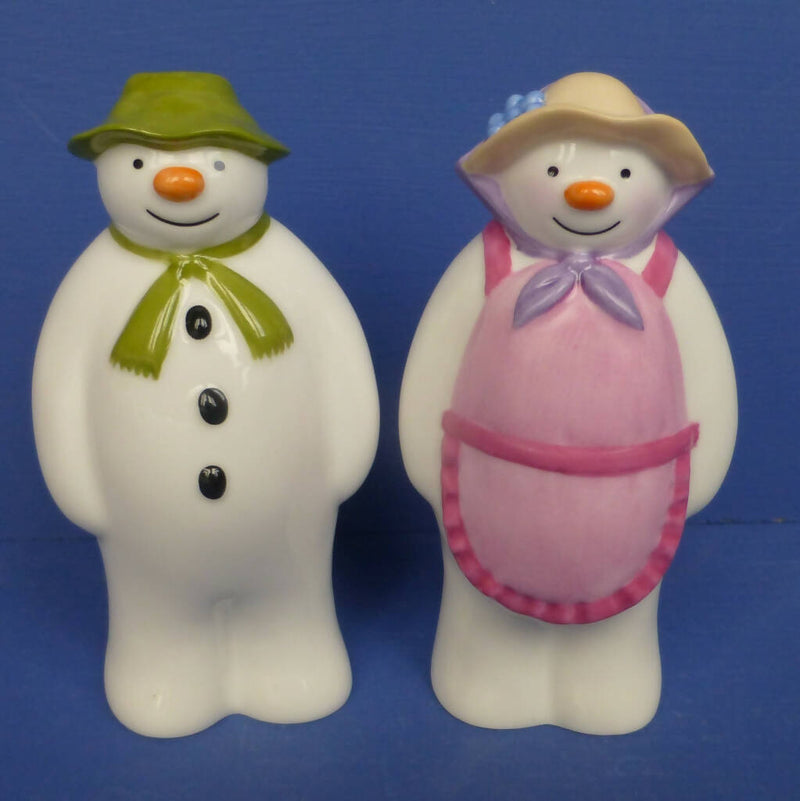Coalport Limited Edition Snowman and Lady Snowman Salt and Pepper Set (Boxed)