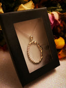 New 925 Sterling Silver Oval Leaves Pendant Necklace