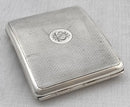 George V Silver Curved Cigarette Case. London 1926 Sampson Mordan & Co. 4.1 troy ounces.