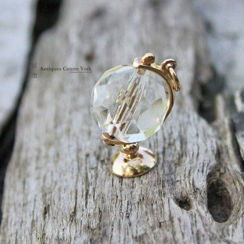 Vintage 9ct "Crystal" Globe Charm