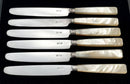 Georgian, George III, Silver & Mother of Pearl Dessert Knives & Forks for Six. Sheffield 1816.