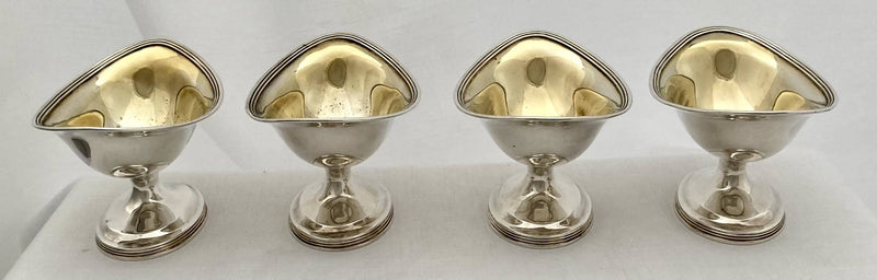 Georgian, George III, Set of Four Silver Pedestal Salts. London 1797 Robert & David Hennell. 9 troy ounces.