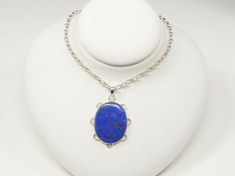 Silver & Lapis Lazuli Designer Pendant & Chain
