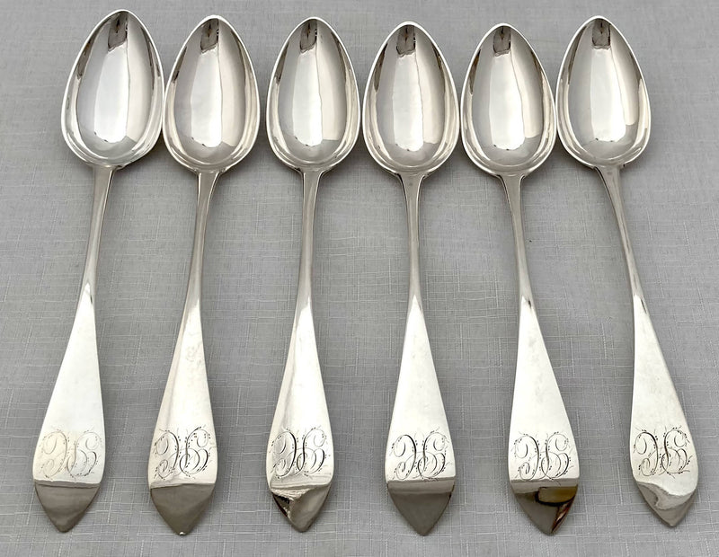 Georgian, George III, Six Scottish Silver Tablespoons. Edinburgh 1792 Alexander Henderson. 13.7 troy ounces.