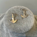 Sterling silver anchor earrings