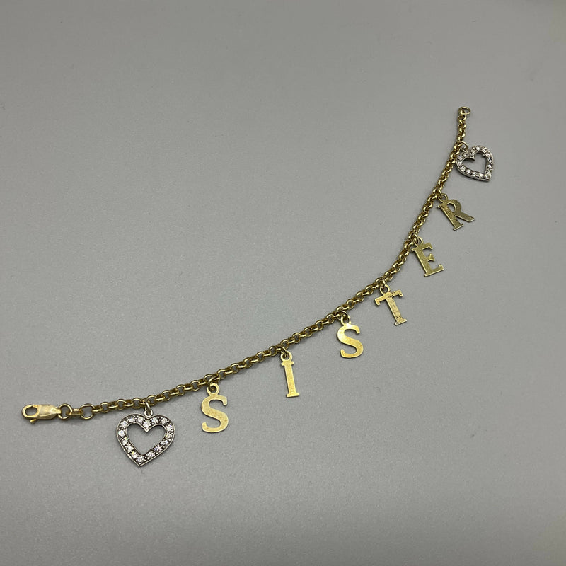 Silver gilt ‘SISTER’ bracelet