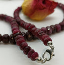 New Ruby (Rnd) Beads Necklace (Size 20) in Platinum Overlay Sterling Silver