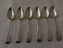 Georgian, George III, set of six silver dessert spoons. London 1820 Solomon Royes. 8.8 troy ounces.