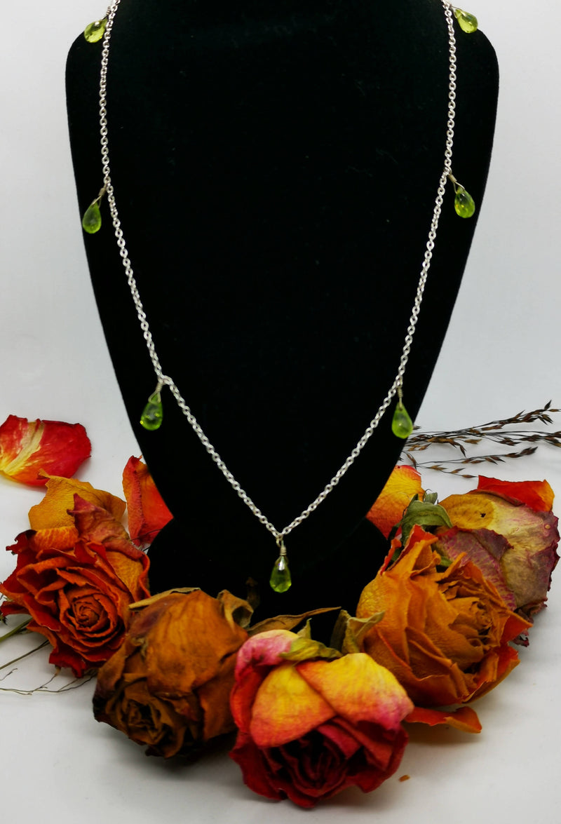 New briolette 925SS station necklace