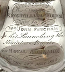 Silver Tea & Coffee Set Presented by King William IV Upon Launching the Miniature Frigate The Royal Adelaide. London 1833 Atkins & Somersall. 76 troy ounces.