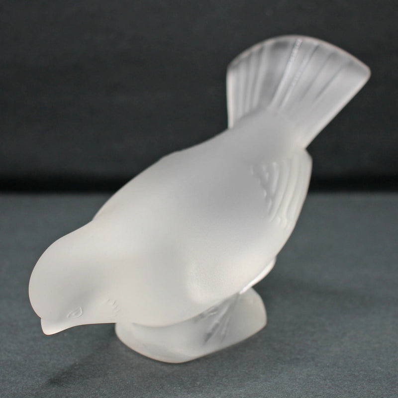 Lalique head down sparrow paperweight