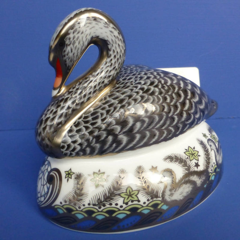 Royal Crown Derby Limited Edition Paperweight - Platinum Black Swan (Boxed)