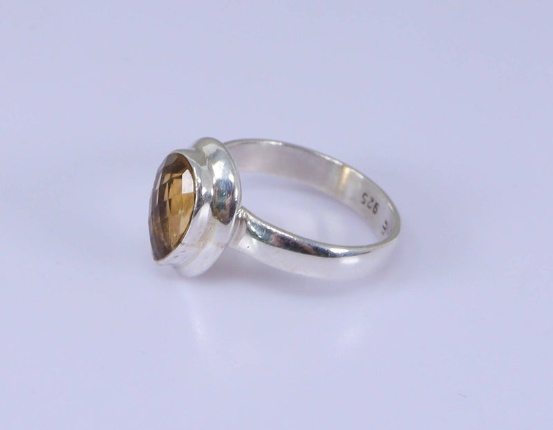 Vintage Silver and Honey Citrine Statement ring