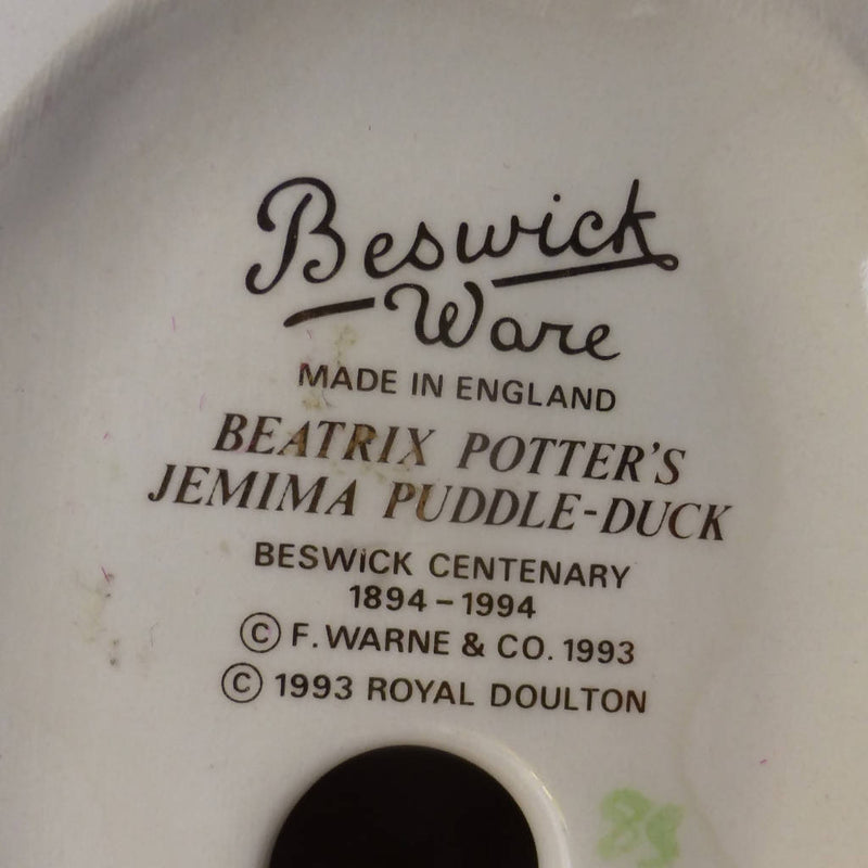 Beswick Beatrix Potter Figurine - Jemima Puddleduck (Centenary Edition)