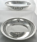 Pair of Crested Silver Plated Circular Entree Dishes & Covers. Retailed by Asprey.