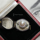 Vintage 18ct White Gold Cultured Pearl & Diamond Cluster Ring