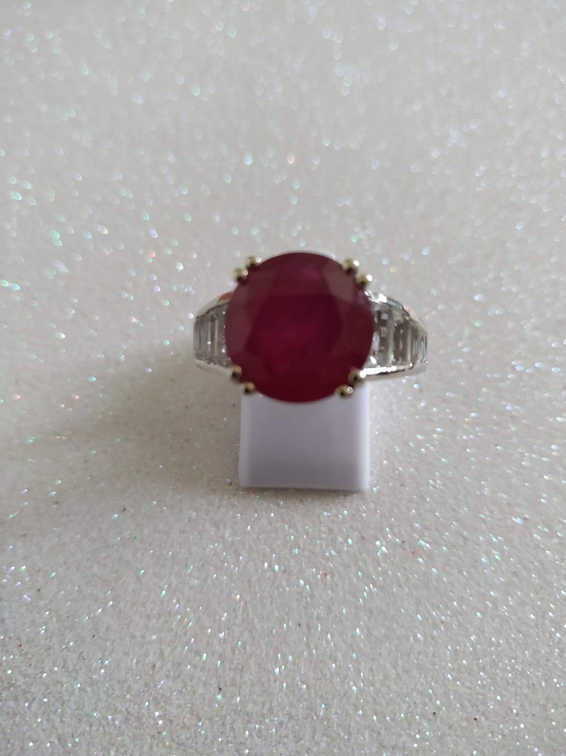 New Rare Size Ruby and Topaz Solitaire Size N/O