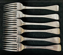 William IV Set of Six Silver Dessert Forks. London 1835 Joseph & Albert Savory. 9.5 troy ounces.