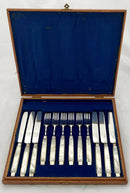 Georgian, George III, Cased Silver and Mother of Pearl Fruit Service for Six, circa 1810.