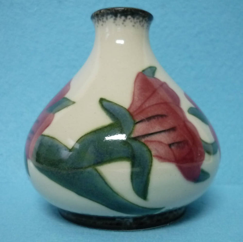 Corbridge Stoneware (Moorcroft Associate Co) Vase Red with Black Trim