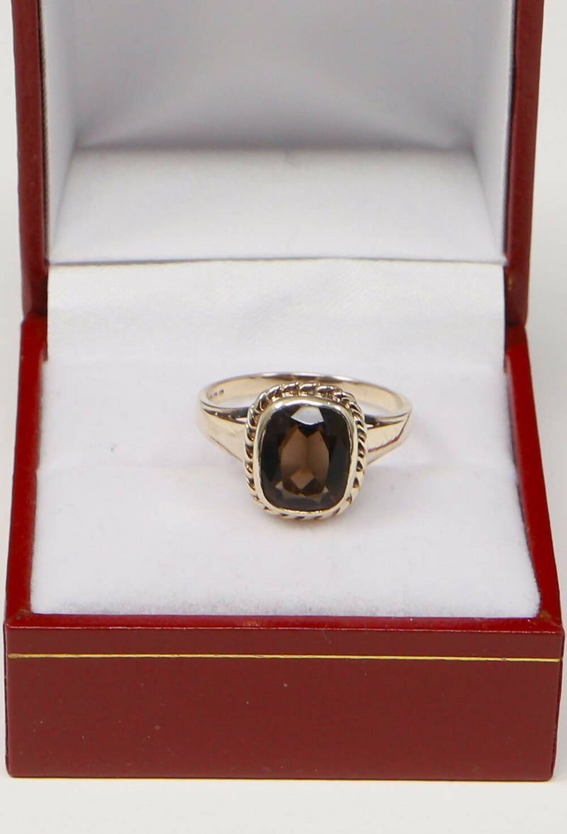 Vintage 9ct Gold Smokey Citrine Ring