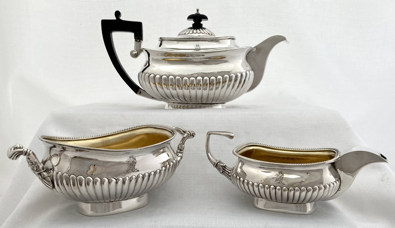 Georgian, George III, Silver Tea Set. London 1806/07 Robert Hennell I & Samuel Hennell. 38.8 troy ounces.