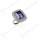 Handmade 18ct White Gold Tanzanite & Diamond Cluster Ring