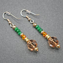 Bridget: Jade and Swarovski crystal drop earrings