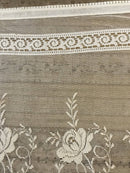Copy of Cottage Roses Arts and Crafts original lace curtain panel new old stock 100”/35”