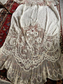 Copy of 2 Antique Corneley beautiful off white Cotton Lace Curtain Panels recuperated for projects reworking