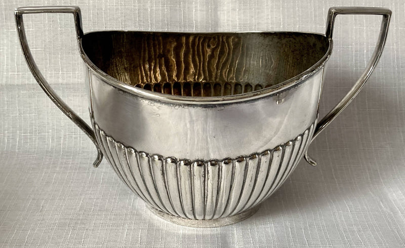 George V Period Silver Plated Tea Set with Part Fluted Decoration, Circa 1920's.