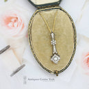 Edwardian 18ct Gold & Platinum Diamond & Pearl Pendant