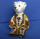 Royal Crown Derby Paperweight old Imari Solid Gold Band Teddy Bear (Boxed)
