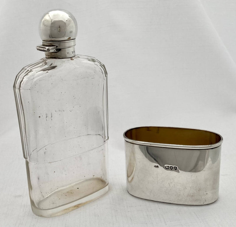 Large Victorian Silver Hip Flask. London 1895 Charles Fox & Co. Ltd.