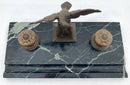 French Empire Style Gilt Metal & Portoro Marble Inkstand, After L&F Moreau.