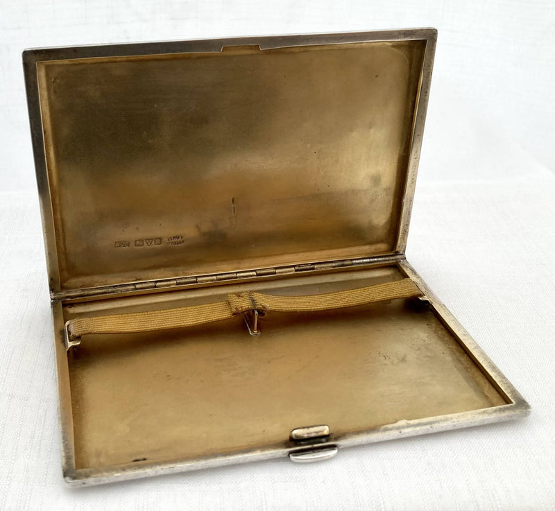 George V Silver Cigarette Case. Chester 1918 Asprey & Co Ltd. 6 troy ounces.