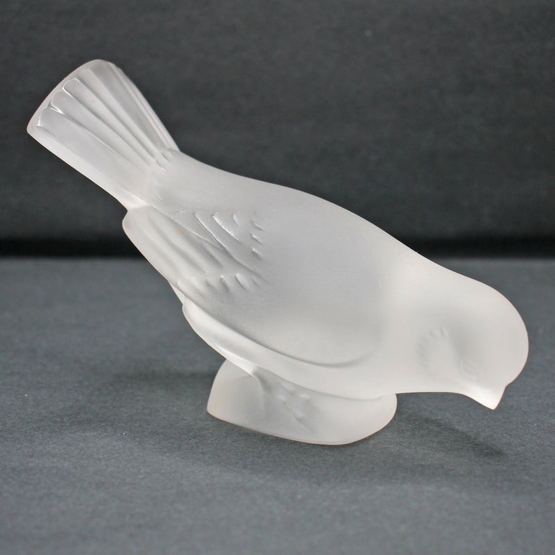 Lalique head down sparrow paperweight