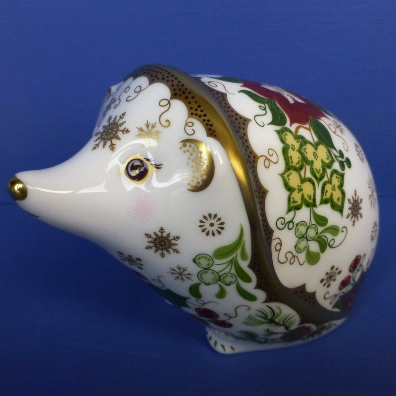 Royal Crown Derby Paperweight - Christmas Hedgehog (Boxed)