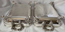 Georgian, George IV, Pair of Old Sheffield Plate Entree Dishes & Covers on Warming Stands. Marital Arms of Dickson & Huntley, circa 1820 - 1830.