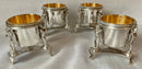 Napoleon Bonaparte Set of Four Silver Plated & Gilded Trefoil Salts. R. M. Johnson & Co. Sheffield circa 1880.