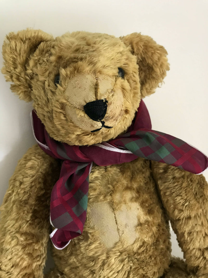 Large Vintage Teddy Bear. Rare centre seam on face. Hump backed.