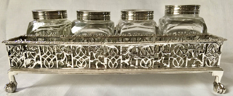 Georgian, George III, large silver galleried inkstand. London 1770 Robert Peaston. 20 troy ounces.