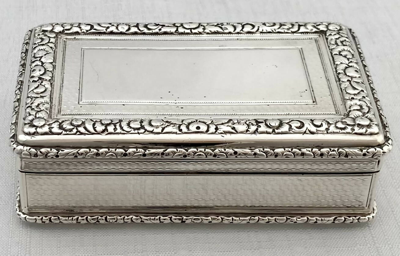 Victorian Silver Table Snuff Box. London 1847 Edward Edwards II. 5.3 t