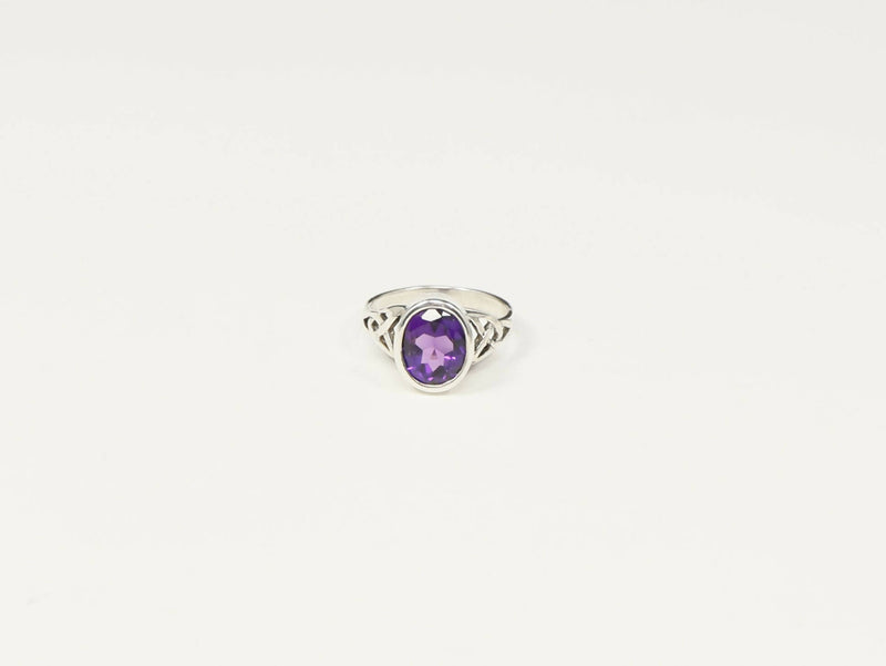 Silver & Amethyst Celtic Design Ring