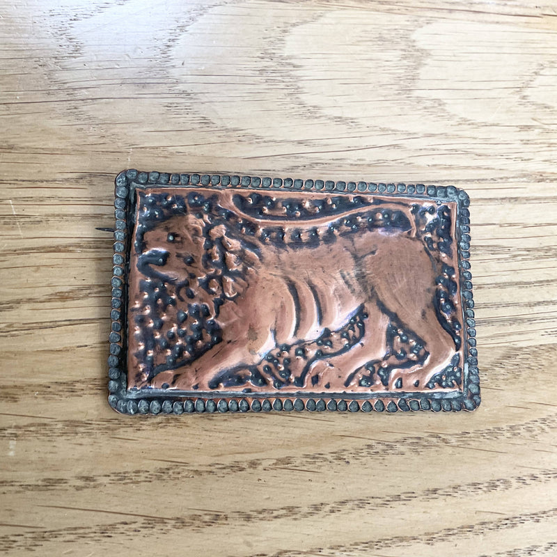 Arts and Crafts copper brooch