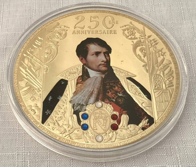 Napoleon Bonaparte 250th Anniversary 24 Carat Gold Plated Medallion.