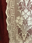 Copy of Lovely Almandine white pure cotton lace panel ready to hang 58
