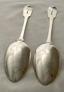 Georgian, George III, Pair of Silver Basting Spoons. London 1816 Thomas Wilkes Barker. 8.7 troy ounces.